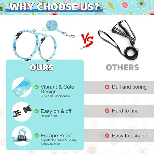 KOOLTAIL Cat Harness and Leash Set, Escape Proof Adjustable Kitten Harness for Walking Travel, Safe & Easy Control Outdoo...