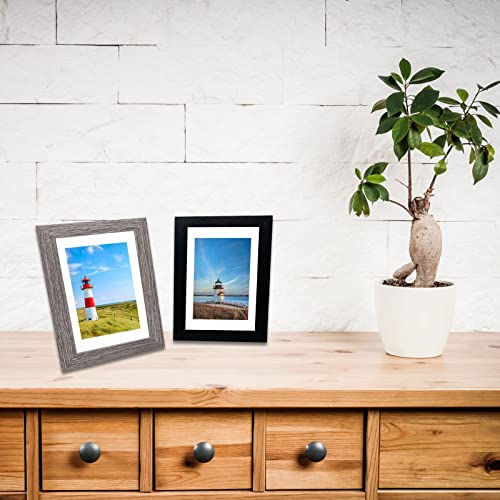 5x7 Picture Frames Set of 8, Rustic Picture Frames Multi Wood-Color,Vertical and Horizontal Formats for Wall Hanging and T...