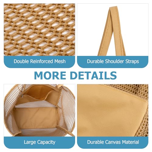 Iioscre Beach Bag for Women, Top-Handle Handbags with Zipper Inner Pocket,Foldable Swim Tote Bag for Vacation Essentials