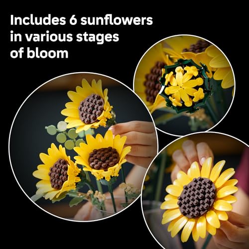 LEGO Botanicals Sunflower Bouquet Building Set for Adults, Ages 18+ - Gifts for Mothers Day - Artificial Flowers for Home ...