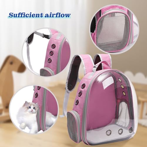 Vivicreate Large Cat Backpack Carrier for Travel and Hiking Transparent Pet Bubble Backpack for Cats up to 20lbs with Vent...