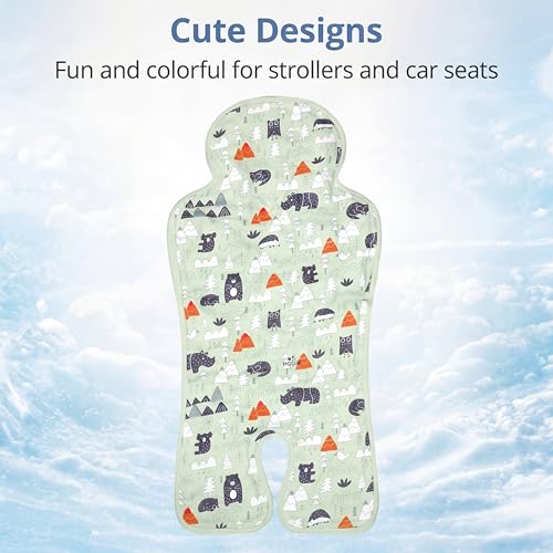 Pinkunn Gel Car Seat Baby Cooling Pad for Summer Breathable Stroller Cooler Pad Multifunctional Carseat Cooling Mat for Ba...