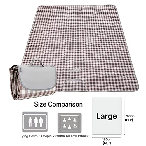 PUPOPIK Outdoor Picnic Blanket, Foldable Waterproof Sand Beach Mat,Large 80x60in Beach Camping Hiking Travel Family Concer...