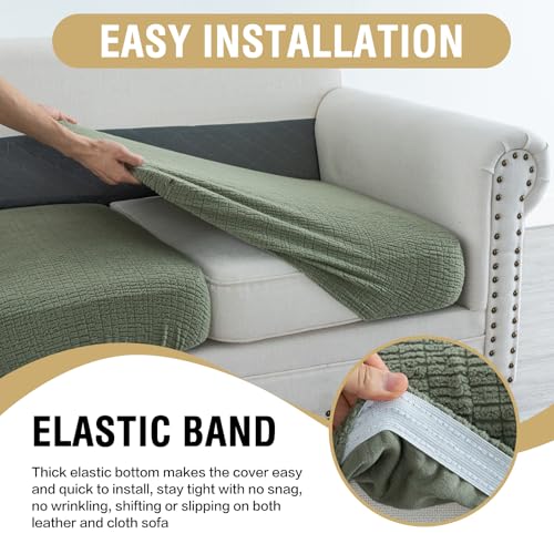H.VERSAILTEX Super Stretch Individual Jacquard Couch Cushion Covers Furniture Protector Spandex Anti-Slip Soft Thickened S...