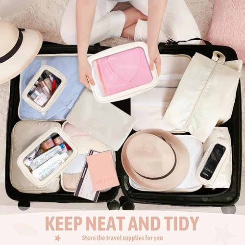 YOPCDJ 5PCS Diaper Bag Organizer Pouch Set, TSA Approved Toiletry Bag，Clear Waterproof TPU Makeup Bag Set Travel Organizer...