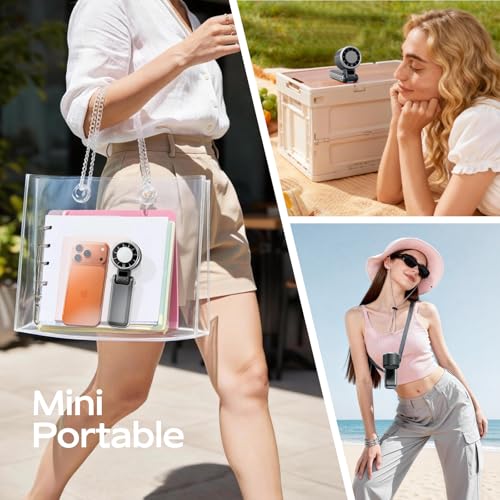 SHEWIND Portable Handheld Fan with Ice Cooling - 5 Gear High Speed Personal Turbo Fan Rechargeable, Up to 13 Hrs, Mini Han...