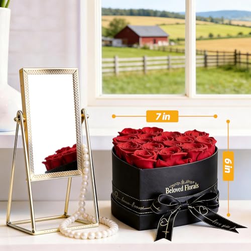 Auoasl 16 Preserved Flowers Rose in a Box, Gifts for Women Mom Her Wife on Mothers Day Valentines Birthday Christmas Anniv...