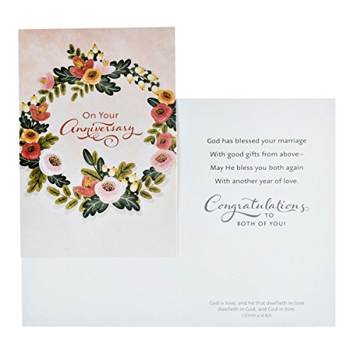 DaySpring - Anniversary - Celebrating Your Anniversary - 4 Design Assortment with Scripture - 12 Boxed Floral Cards and En...