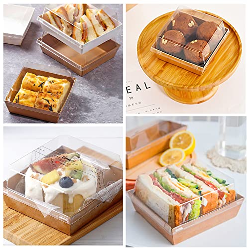 Ocmoiy Small Charcuterie Boxes with Clear Lids, To Go Paper Disposable Food Containers, 5 Inches Bakery Dessert Boxes for ...