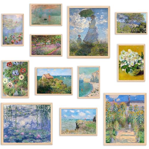 KBKBART Claude Monet Eclectic Wall Art, Monet Prints for Wall Decor, Eclectic Home Decor Canvas Impressionist Painting, Mo...