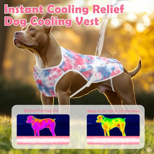 UNIPUP Dog Cooling Vest – Harness Cooler Jacket for Large Dogs, Reflective Strips & UV Protection for Beach, Hiking, Campi...