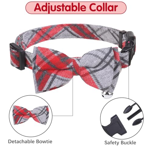 BINGPET Dog Harness Collar Leash Set,Adjustable No Pull Escape Proof Small Dog Harness,Classic Plaid Puppy Harness and Lea...