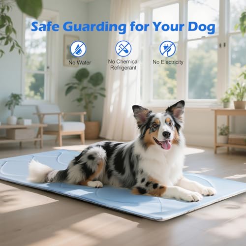 Tivray Dog Cooling Mat, 48'' × 28'' Large, Self-Cooling Mat for Dog Reversible (Cool & Warm), Double-Sided Pet Cool Pads f...