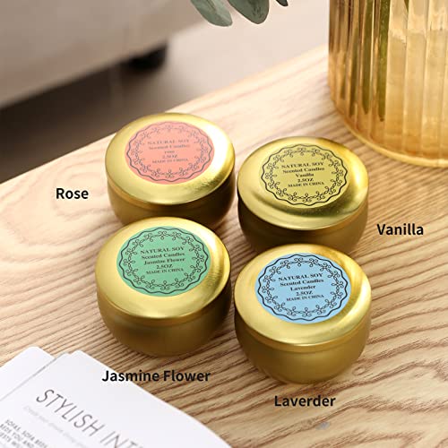 qinxiang Scented Candles Gifts Set,16 Pack Natural Soy Wax Travel Tin Jar Candles for 2.5 OZ Aromatherapy Candles for Fami...