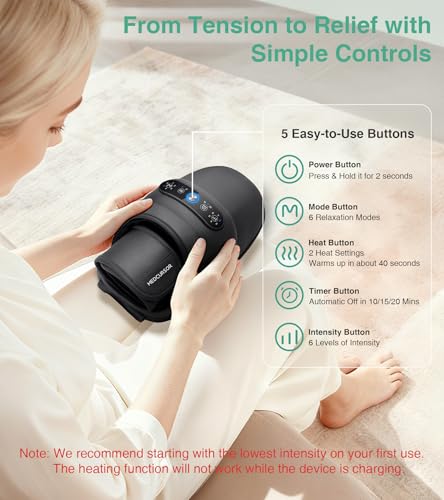 Medcursor Hand Massager - Hand Massager with Heat and Compression for Carpal Tunnel and Stiff Joints, Pain Relief from Wri...