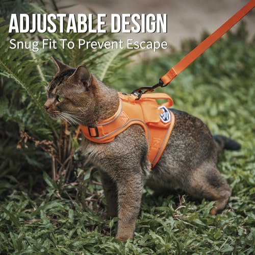 OneTigris Cat Harness and Leash - Escape Proof Soft Adjustable Cat Harness, Breathable, Comfortable, Durable Water-Resista...