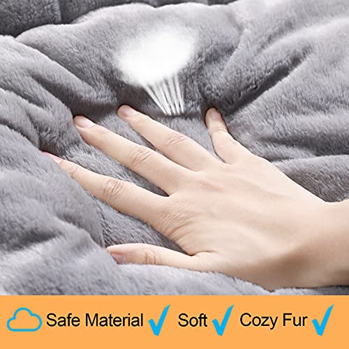 Dog Beds Crate Pad for Medium/Large Dogs Fit Dog Crates,Washable & Anti-Slip Kennel Pad for Dogs Cozy Sleeping Mat,Gray 42...