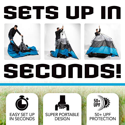 Franklin Sports Sideline Sunblocker Shelter - Easy Set Up - Portable and UPF 50+ Protected Design - Great for Beach and Sp...