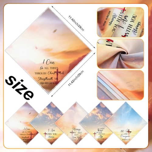 SmoothNovelty Christian Men Handkerchief Bulk Bible Verse Gift Church Religious Inspirational Quote for Him Father Day Gift