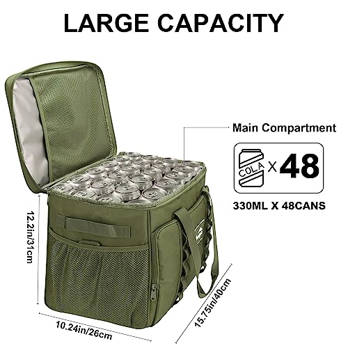 Cooler Bag 48-Can Insulated Leakproof Soft Cooler Large Collapsible Portable Travel Cooler Bags 32L for Picnic, Waterproof...