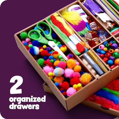 Dan&Darci Arts and Crafts Vault - Craft Supplies Kit in a Box - Easter Gift for Kids Ages 4 5 6 7 8 9 10 11 & 12 Year Old ...