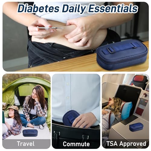 Cruxer Insulin Vial Cooler Travel Case,Diabetes Carrying Insulated Bag for Supplies Keep Medicine Cool,Diabetic Small Bott...