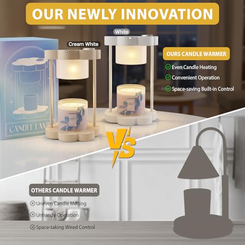 Xuoity Cloud Candle Warmer Lamp with Dimmer, 0-6 HoursTimer, Glass Shade with Light Transmission, Stylish Home Decor, Hous...