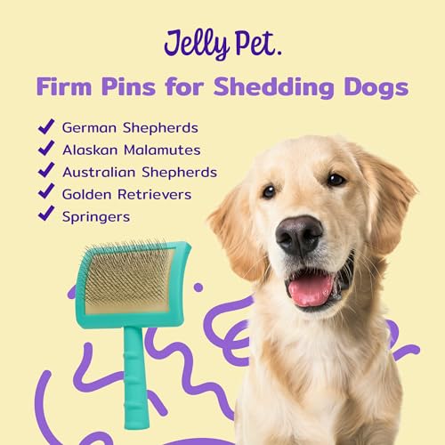 Jelly Pet Universal Slicker Brush for Dogs, Dog Grooming Brush, Remove Tangles and Dead Undercoat, Tuffer Than Tangles, Ma...
