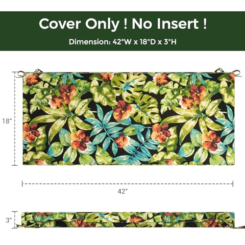 IN4 Care Patio Bench Cushion Covers for Outdoor Furniture with Ties,Water Resistant Loveseat/Settee Cushion Slipcover 42x1...