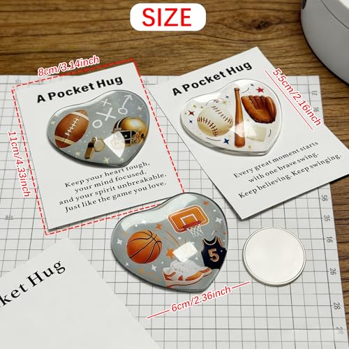 QZAVIRE Sports-Themed Pocket Hug, Heart Shaped Pocket Hug Collection Encouragement Gifts with Card For Sports Enthusiasts