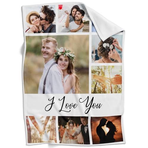 inkArts Personalized Anniversary Couple Gifts for for Her & Him, Custom Blanket with Photo, Personalized Photo Blanket, Cu...