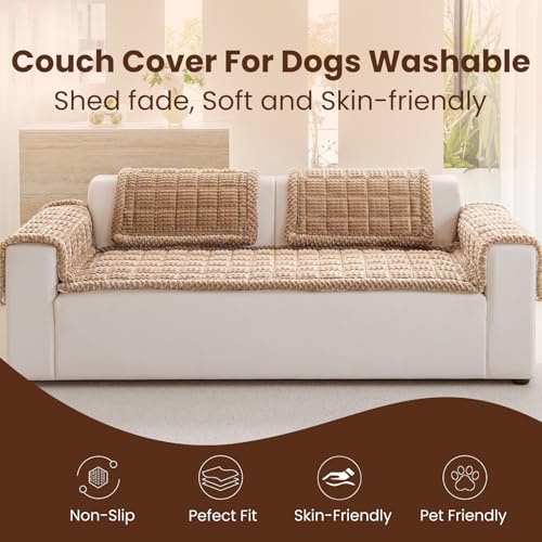 Disayu Couch Cover for Dogs Washable, Non-Slip Pet Couch Covers for Sofa, Fuzzy Dog Couch Cover Blanket, Thick, Soft, Plus...