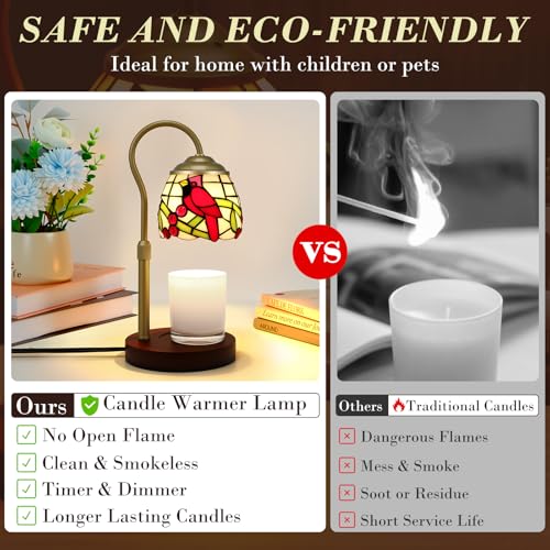XIFEINIU Candle Warmer Lamp with Timer Dimmer, Adjustable Height Candle Warmer for Jar Candles, Birthday Gifts for Women N...
