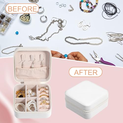 Kifmurase 10Pcs Travel Jewelry Case, Bridesmaid Gifts Box, Small PU Leather Earring Organizer, Jewelry Travel Organizer, M...