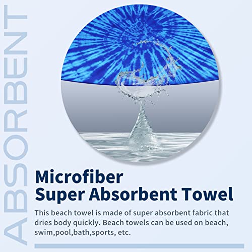 2 Pack Lightweight Thin Beach Towel Oversized 71"x32" Big Extra Large Microfiber Sand Free Towels for Adult Quick Dry Trav...