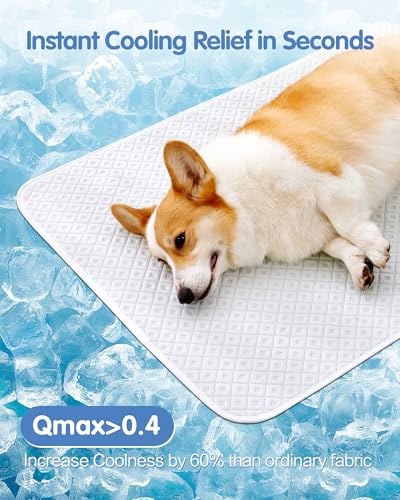 TIMSUNBER Dog Cooling Mat - Instant Cooling Pet Bed for Dogs & Cats, 6-12°F Drop, Non-Toxic & Machine Washable, Anti-Slip ...