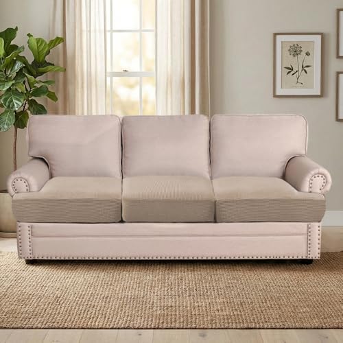 H.VERSAILTEX Stretch 3 Piece T Cushion Sofa Slipcovers Individually Sofa Cushion Covers for 3 Cushion Couch Sofa Seat Cush...