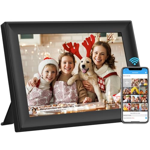 SSAWiFiFrame 32GB 10.1 Inch WiFi Digital Picture Frame with 1280x800 HD IPS Touch Screen, Send Photo or Videos via App or ...