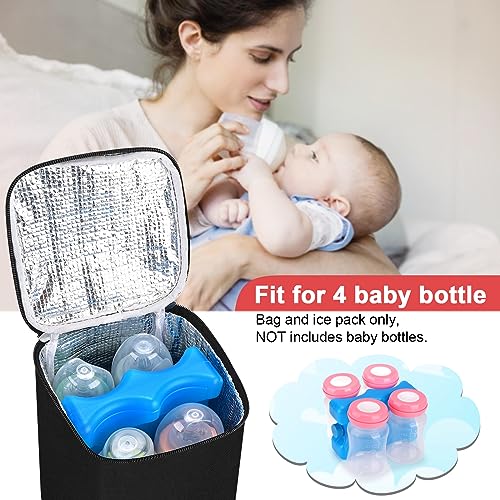 Accmor Breastmilk Cooler Bag with Ice Pack, Baby Bottle Cooler Bags, Insulated Bottle Cooler Tote Bags On The Go, Fits 4 L...