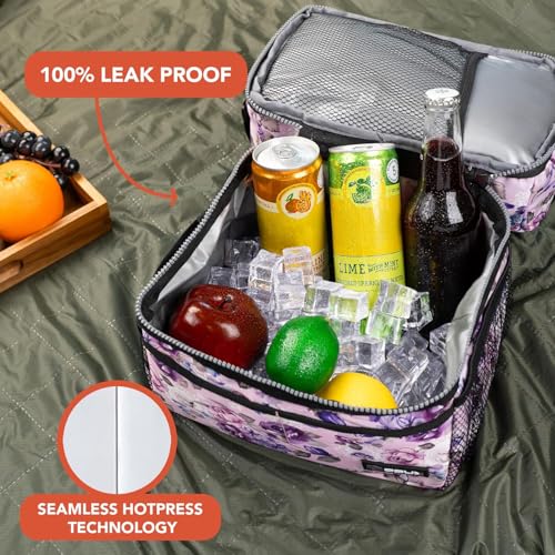 OPUX Lunch Box For Women, Insulated Large Lunch Bag Adult Work, Double Decker Lunchbox Meal Prep, Dual Compartment Leakpro...