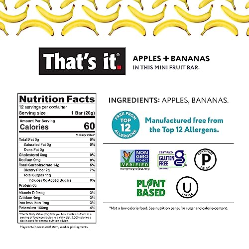 That's it. Mini Fruit Bars Gift Pouch (Variety 36 Count) No Sugar Added, Plant-Based, Vegan & Gluten Free, Paleo, Non GMO,...