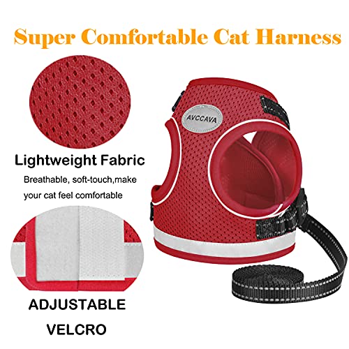 Cat Harness and Leash for Walking, Kitten Escape Proof Harnesses, Adjustable Reflective Puppy Harness with Leashes Set, Ea...