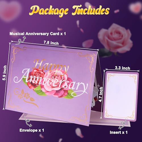Airpark Anniversary Card with Music & Lights, 3D Pop Up Happy Anniversary Cards for Him Her Husband Wife Men Women, Ideal ...