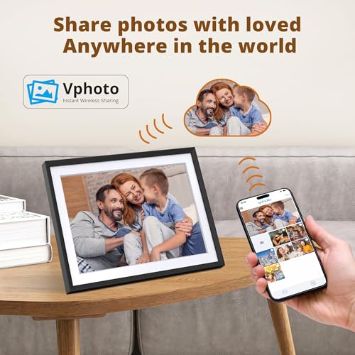 Dragon Touch 10.1'' WIFI Digital Picture Frame - 1280*800 HD IPS Touch Screen Digital Photo Frame Display, Auto-Rotate, Sh...