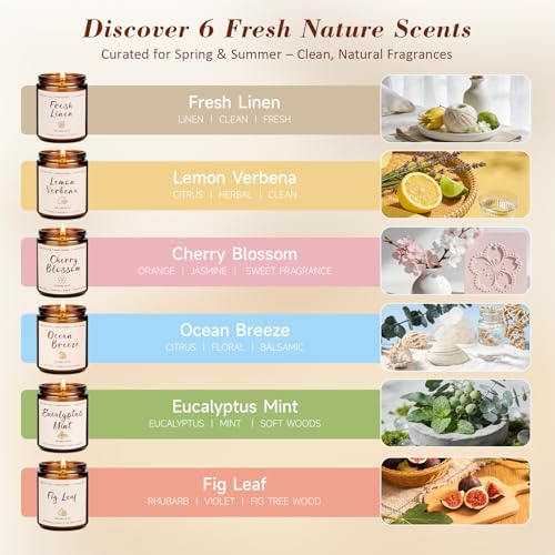Soy Scented Candles Gift Set - 6 Pack 42oz 300 Hour Natural Soy Wax Long Lasting Candles Gift for Women Birthday Valentin...