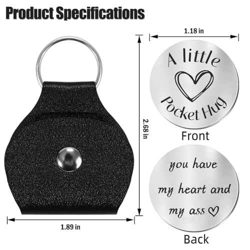 Teniinet Pocket Hug Token Keychain for Men Him, Funny Boyfriend Gifts From Girlfriend, Long-distance Couple Gifts for Husb...