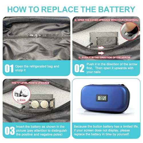 Gosemai Insulin Cooler Travel Case TSA Approved Medication Diabetic Cooler for Travel with Temperature Display Refrigerate...