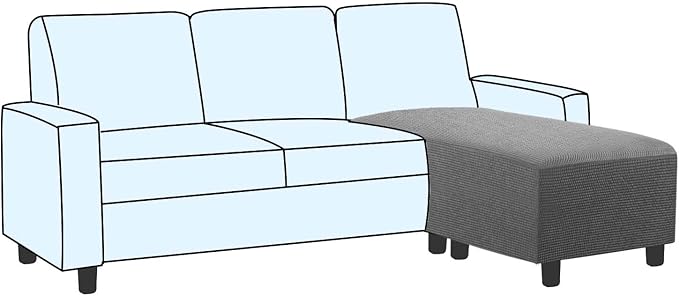 H.VERSAILTEX Ottoman and Sofa Seat Cushion Combined Cover Slipcover Rectangle Sofa Slipcover Fit Length 56"-75" Suitable f...