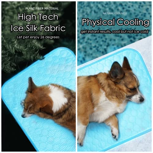 SOMOYA Dog Self Cooling Mat Pet Washable Cooling Pads Blanket Sleeping Kennel Mat,Ice Silk Sleep Mat Pad Non-Toxic Breatha...