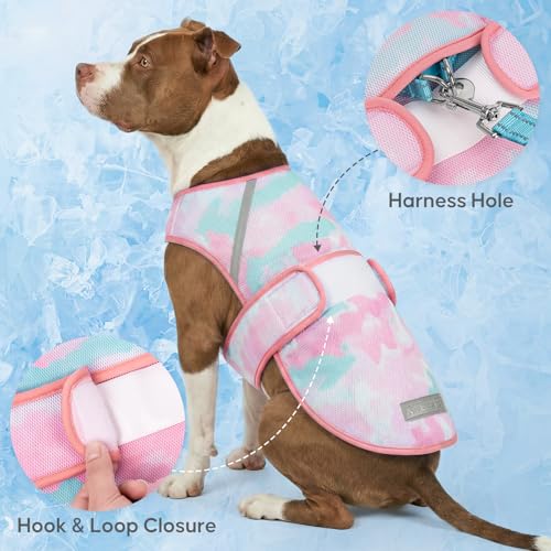 KYEESE Dog Cooling Vest, Lightweight Dog Cooler Jacket, 3D Breathable Mesh Pet Cooling Shirts for Summer with Reflective S...